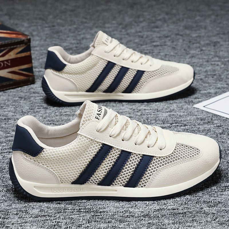 Summer men's shoes mesh breathable sports casual running shoes soft sole fashionable Forrest Gump shoes trendy retro white shoes