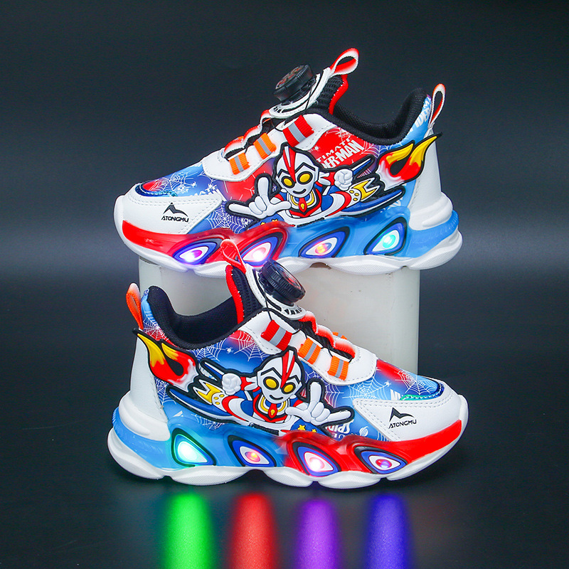 Bright Children's Sports Shoes 2024 New Leather Single Shoes with Velvet Warmth for Boys, Middle and Small Children's Baby Shoes