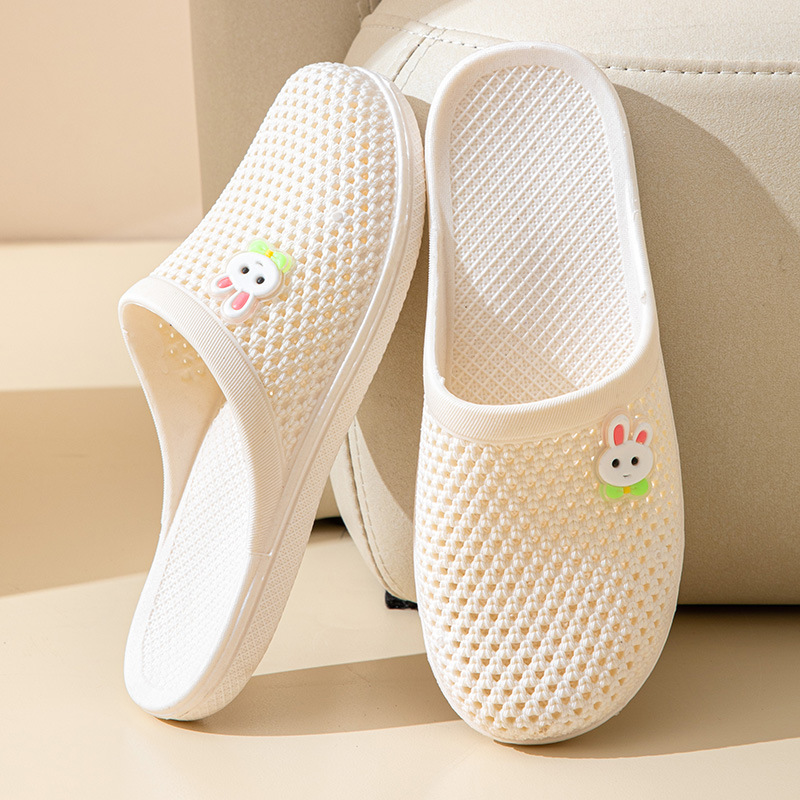 Summer New Flat Bottom Baotou Slippers for Women, Soft Bottom, Non slip, Indoor Bathroom, Beach, Casual Outerwear, Hollow out, Dragging Summer New Flat Bottom Baotou Slippers for Women, Soft Bottom, Non slip, Indoor Bathroom, Beach, Casual Outerwear, Hollow out, Dragging