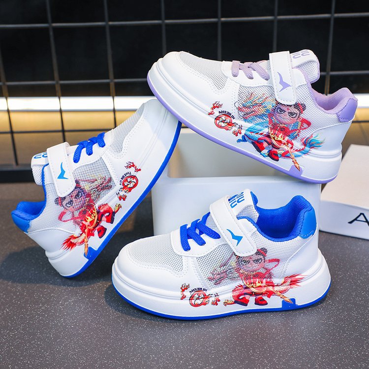 Nezha Little White Shoes 2025 Summer New Mesh Breathable Children's Sports Shoes for Boys and Girls Soft Bottom Versatile Board Shoes Nezha Little White Shoes 2025 Summer New Mesh Breathable Children's Sports Shoes for Boys and Girls Soft Bottom Versatile Board Shoes