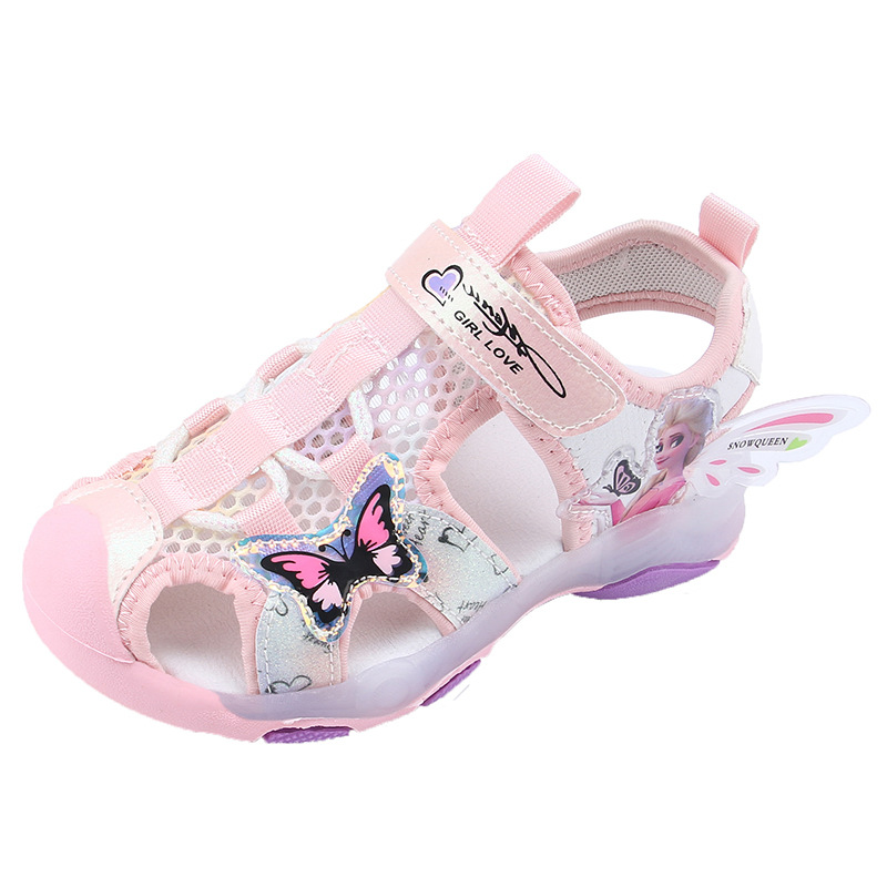 2023 Summer New Children's Sandals with Lights, Girls' Baotou Sandals, Non slip Soft Bottom, Anti kick for Middle and Primary School Students 2023 Summer New Children's Sandals with Lights, Girls' Baotou Sandals, Non slip Soft Bottom, Anti kick for Middle and Primary School Students