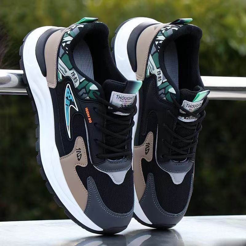 Cross border New Fashionable Versatile Trendy Shoes Pattern Machine Splicing Men's Sports and Leisure Shoes Comfortable Travel Shoes Sports Shoes