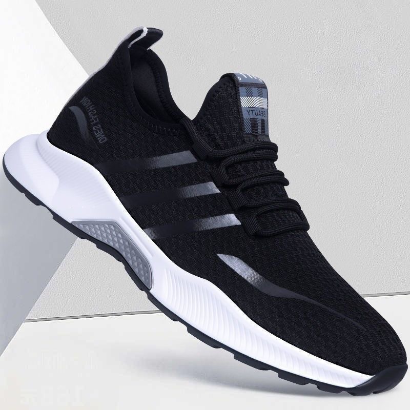 New autumn breathable fly woven mesh popular trendy shoes Korean version men's sports and leisure comfortable running men's shoes