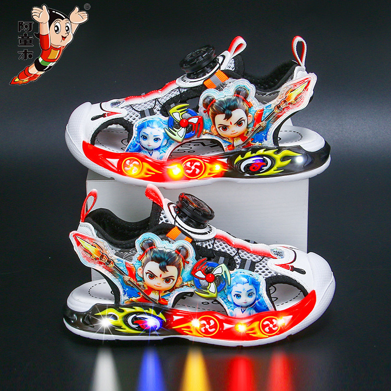 Nezha Children's Headline Sandals with Light 2025 Summer New Style Children's Beach Shoes Small and Medium Boys' Baby Sandals Nezha Children's Headline Sandals with Light 2025 Summer New Style Children's Beach Shoes Small and Medium Boys' Baby Sandals