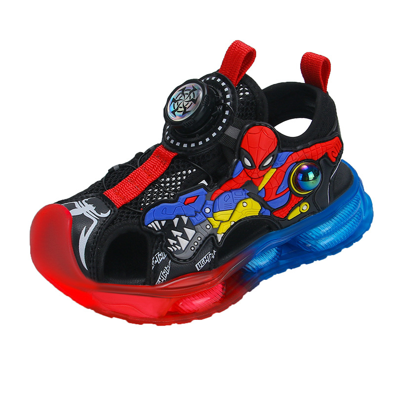 Spider Man Children's Sports Sandals 2023 Summer Edition Rotating Buckle Boys' Shoes Middle and Large Children's Anti Kick Baotou Sandals Spider Man Children's Sports Sandals 2023 Summer Edition Rotating Buckle Boys' Shoes Middle and Large Children's Anti Kick Baotou Sandals