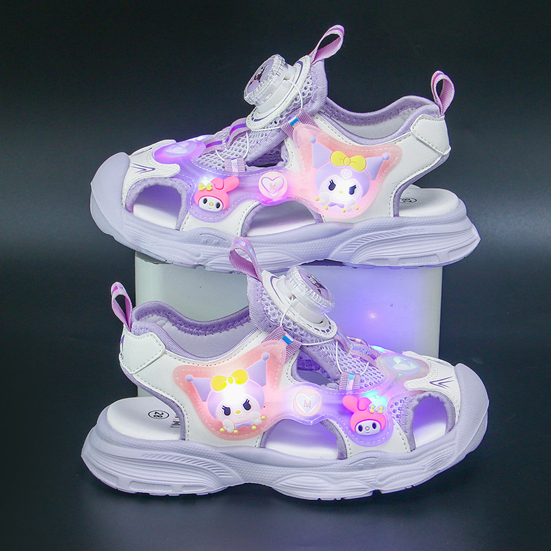 Bright Girl's Headbag Sandals 2024 Summer New Style Girls' Middle and Small Children's Baby Sandals Super Soft for Elementary School Students Bright Girl's Headbag Sandals 2024 Summer New Style Girls' Middle and Small Children's Baby Sandals Super Soft for Elementary School Students