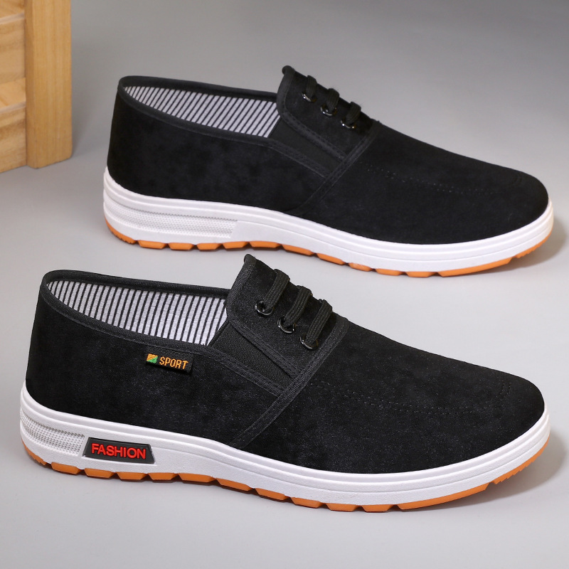 Wholesale and dropshipping of spring and summer old Beijing cloth shoes for men, middle-aged and elderly men, canvas shoes, anti slip and wear-resistant soft soled shoes, and odor proof shoes
