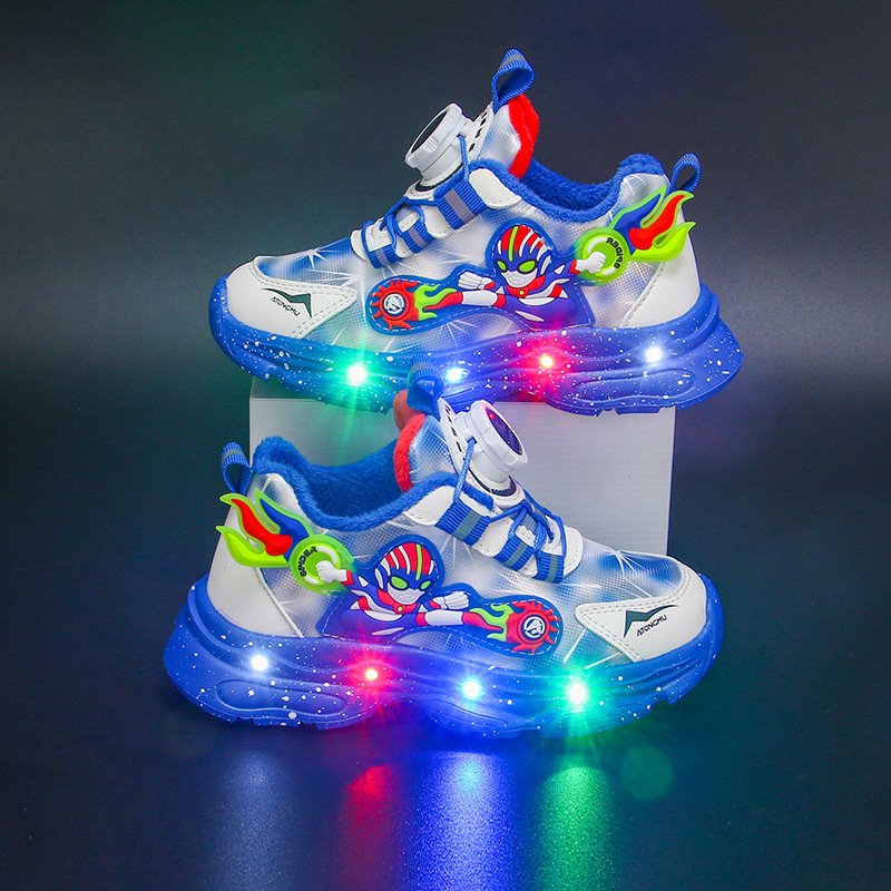 Bright Children's Sports Shoes 2024 Autumn/Winter New Collection with Velvet Warmth for Boys, Soft Bottom Versatile for Middle and Small Children Bright Children's Sports Shoes 2024 Autumn/Winter New Collection with Velvet Warmth for Boys, Soft Bottom Versatile for Middle and Small Children