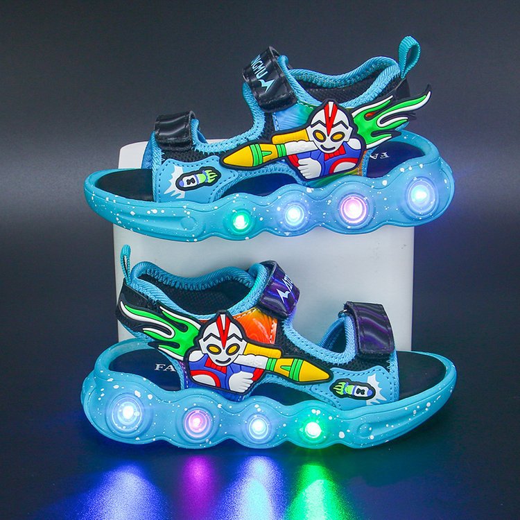 Light up children's sandals, boys' shoes, 2024 summer new versatile soft sole, boys' beach shoes, boys' shoes Light up children's sandals, boys' shoes, 2024 summer new versatile soft sole, boys' beach shoes, boys' shoes