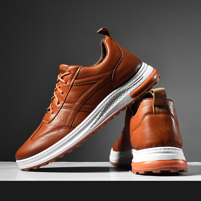 Spring Men's Shoes 2025 New Korean Fashion PU Casual Shoes Cross border Men's Shoes Warm Men's Sports Shoes