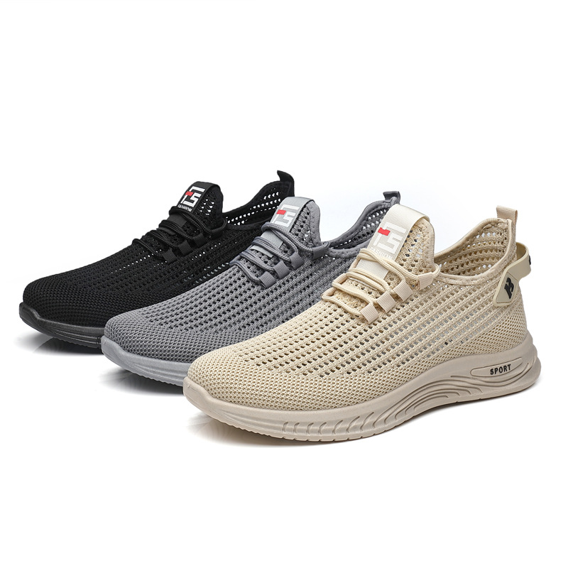 Spring new Flyknit casual shoes for men, trendy and versatile, fashionable sports shoes, lightweight running shoes, spot wholesale