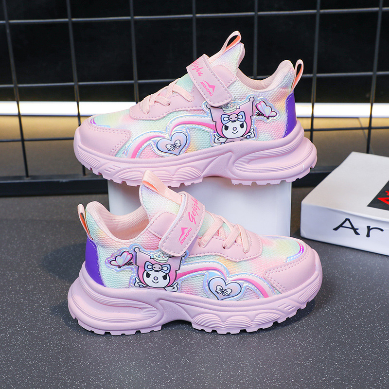 Girls' sports shoes 2025 summer new mesh breathable versatile shoes for primary and secondary school students, princess shoes for girls