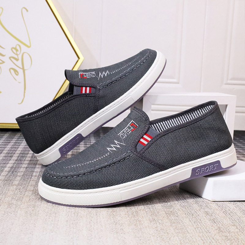 Anti slip and wear-resistant cowhide sole: Old Beijing cloth shoes, men's board shoes, lightweight and breathable canvas shoes, comfortable and soft work shoes