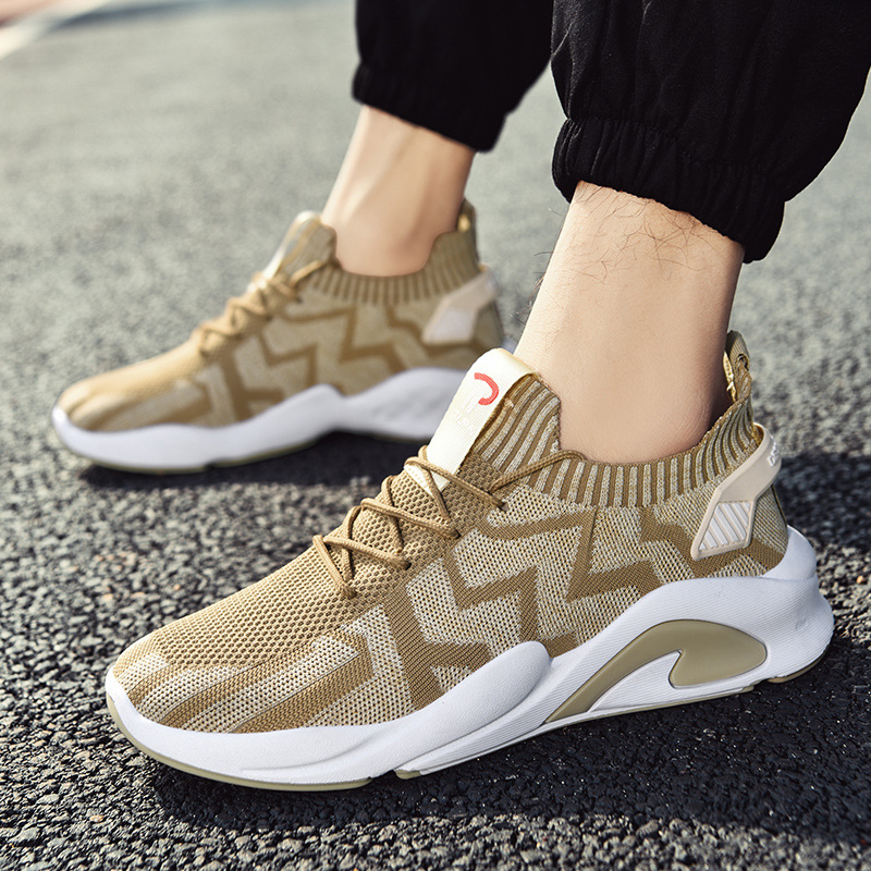 2024 Men's Shoes Summer Breathable Flyknit Sneakers Student Sports Shoes Cross border Casual Running Versatile