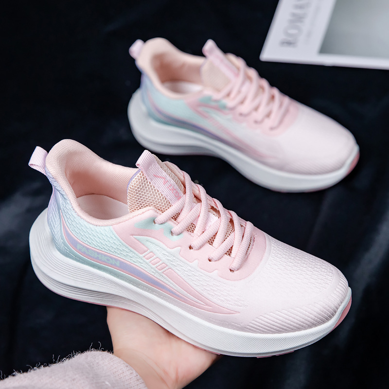 Cross border wholesale sports shoes women's new spring and summer non slip soft sole wear-resistant mesh breathable casual shoes versatile and ultra light