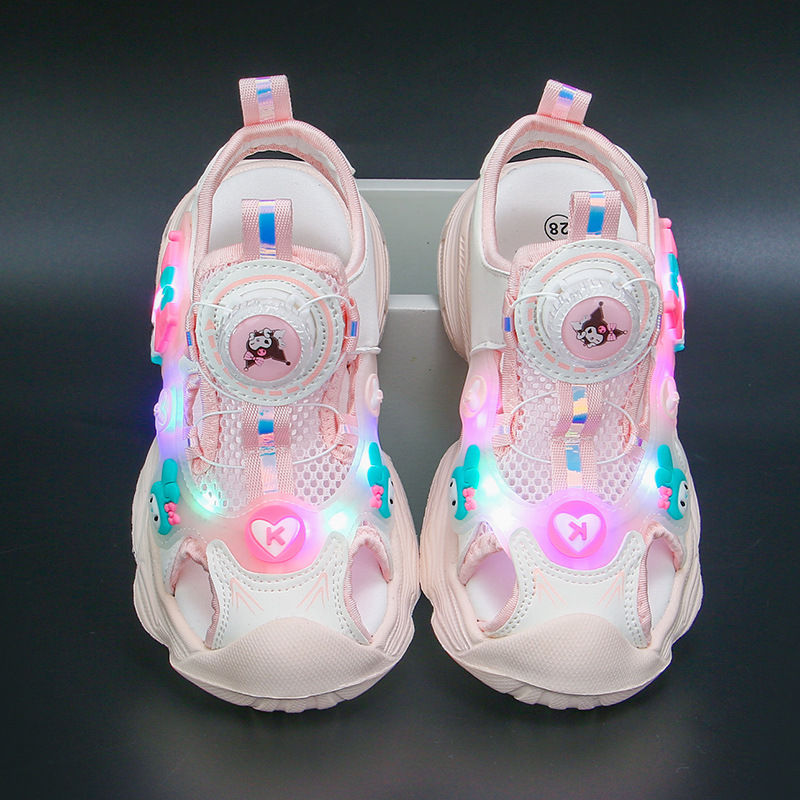 Bright Girl's Headbag Sandals 2024 Summer New Style Girls' Middle and Small Children's Baby Sandals Super Soft for Elementary School Students Bright Girl's Headbag Sandals 2024 Summer New Style Girls' Middle and Small Children's Baby Sandals Super Soft for Elementary School Students