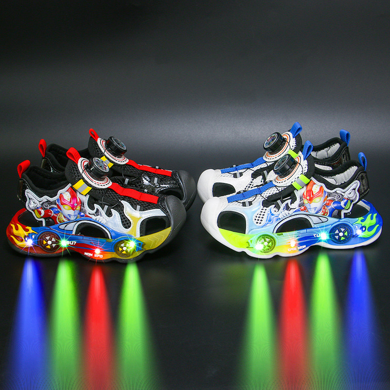 Children's Headline Sandals with Lights 2025 Summer New Style Boys' Shoes Little Boys' Middle and Primary School Sandals Children's Headline Sandals with Lights 2025 Summer New Style Boys' Shoes Little Boys' Middle and Primary School Sandals