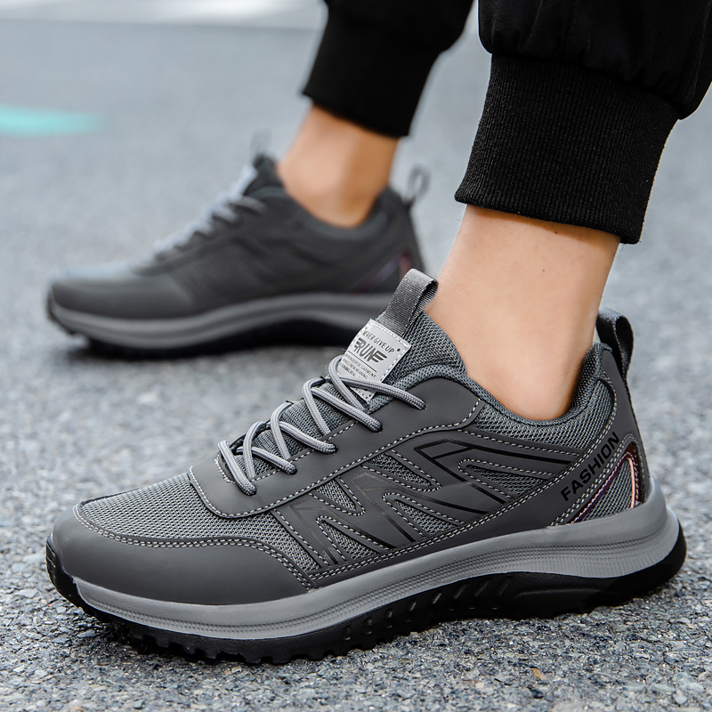Cross border new unisex walking shoes for spring and autumn, breathable mesh, cold adhesive soft sole, middle-aged and elderly casual sports shoes
