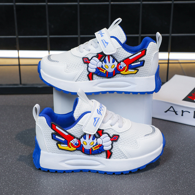 Children's sports shoes for spring and summer 2025, new style for boys' board shoes, breathable mesh surface, running shoes for middle and large children, boys and elementary school students