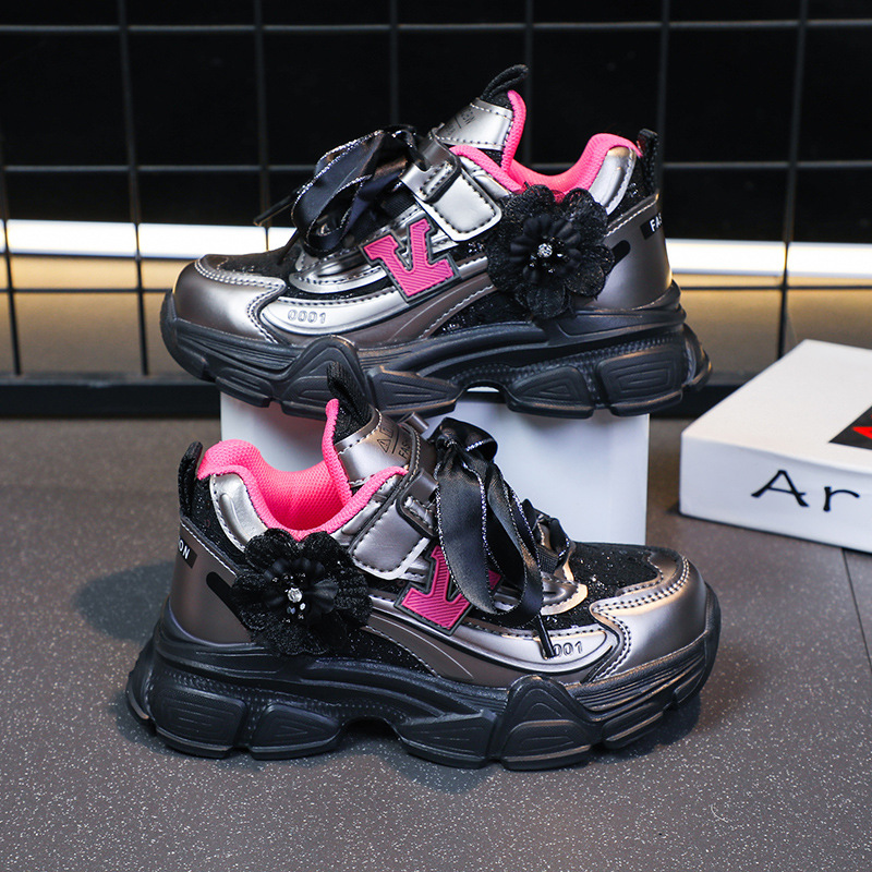 Girls' and Children's Sports Shoes 2024 Summer New Dad's Shoes, Large Children's and Girls' Shoes, Ultra Light Casual Running Shoes