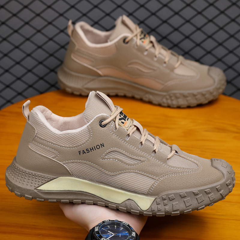 Cross border men's shoes, outdoor hiking shoes, breathable and wear-resistant labor protection shoes, work shoes, sports and leisure hiking shoes, wholesale of hiking shoes