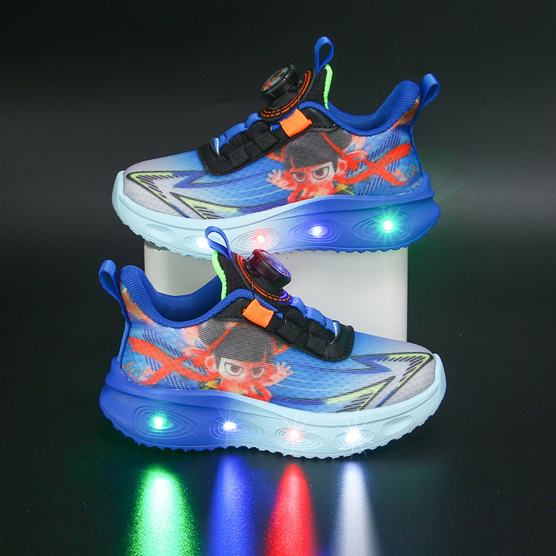 Children's Sports 2025 New Rotating Button Mesh Sports Shoes for Boys, Elementary and Middle School Students, Boys' Running Shoes