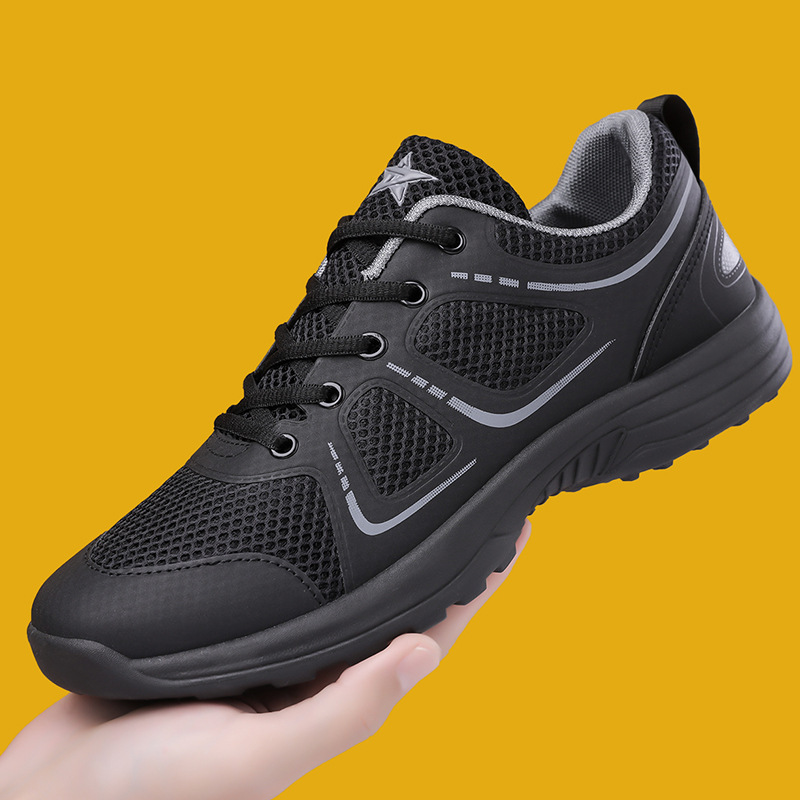 Cross border new men's shoes for spring and summer 2025, fitness training shoes with breathable mesh and lace up, outdoor sports shoes wholesale