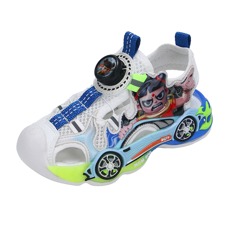 Trendy Nezha Boys' Sandals, Nezha Explosion Light Wind Fire Wheel Rotating Buckle, Anti Kick Sports Sandals Manufacturer Straight Hair Trendy Nezha Boys' Sandals, Nezha Explosion Light Wind Fire Wheel Rotating Buckle, Anti Kick Sports Sandals Manufacturer Straight Hair
