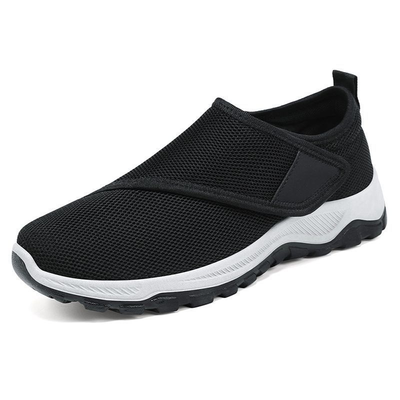 Men's spring new mesh breathable casual shoes, convenient Velcro elderly shoes, middle-aged and elderly couple walking shoes Men's spring new mesh breathable casual shoes, convenient Velcro elderly shoes, middle-aged and elderly couple walking shoes