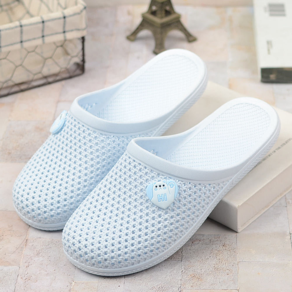 Summer New Flat Bottom Baotou Slippers for Women, Soft Bottom, Non slip, Indoor Bathroom, Beach, Casual Outerwear, Hollow out, Dragging Summer New Flat Bottom Baotou Slippers for Women, Soft Bottom, Non slip, Indoor Bathroom, Beach, Casual Outerwear, Hollow out, Dragging