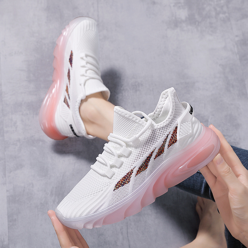 Cross border women's shoes, new flying woven running shoes, student casual shoes, trendy shoes, foreign trade thick soled flying woven sports women's shoes wholesale Cross border women's shoes, new flying woven running shoes, student casual shoes, trendy shoes, foreign trade thick soled flying woven sports women's shoes wholesale
