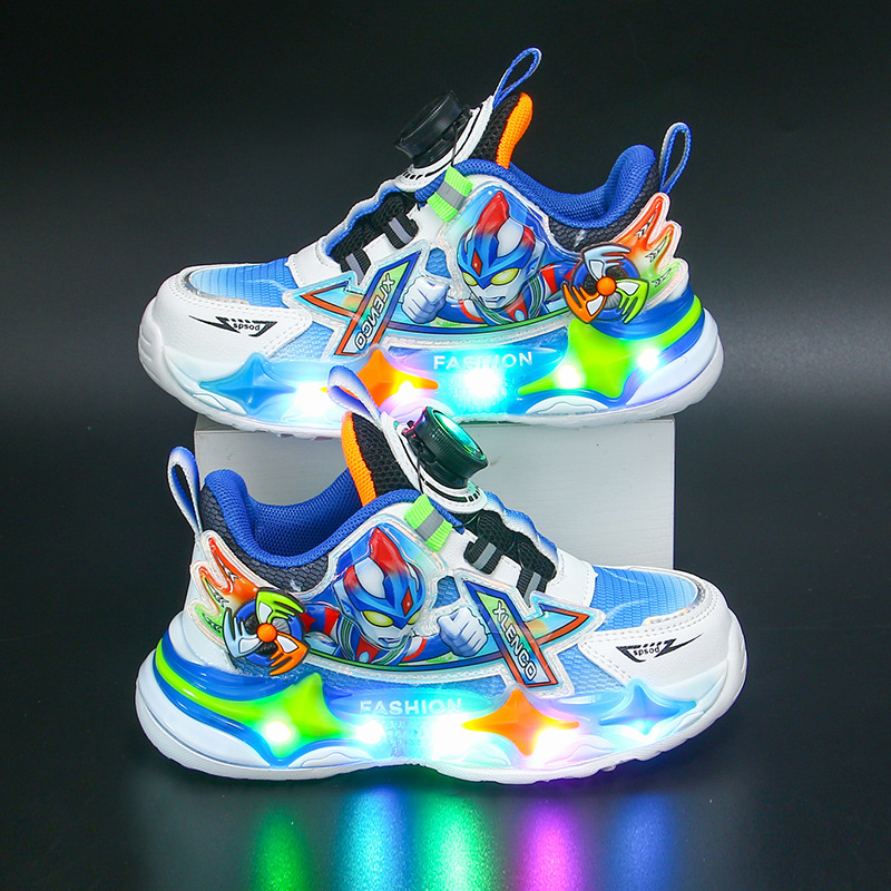 Light up children's sports shoes with breathable mesh for small and medium-sized children, internet famous shoes for boys, lightweight and non slip versatile men's shoes Light up children's sports shoes with breathable mesh for small and medium-sized children, internet famous shoes for boys, lightweight and non slip versatile men's shoes
