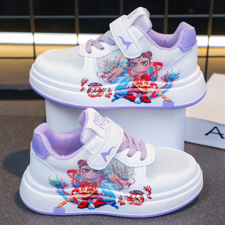 Nezha Little White Shoes 2025 Summer New Mesh Breathable Children's Sports Shoes for Boys and Girls Soft Bottom Versatile Board Shoes Nezha Little White Shoes 2025 Summer New Mesh Breathable Children's Sports Shoes for Boys and Girls Soft Bottom Versatile Board Shoes