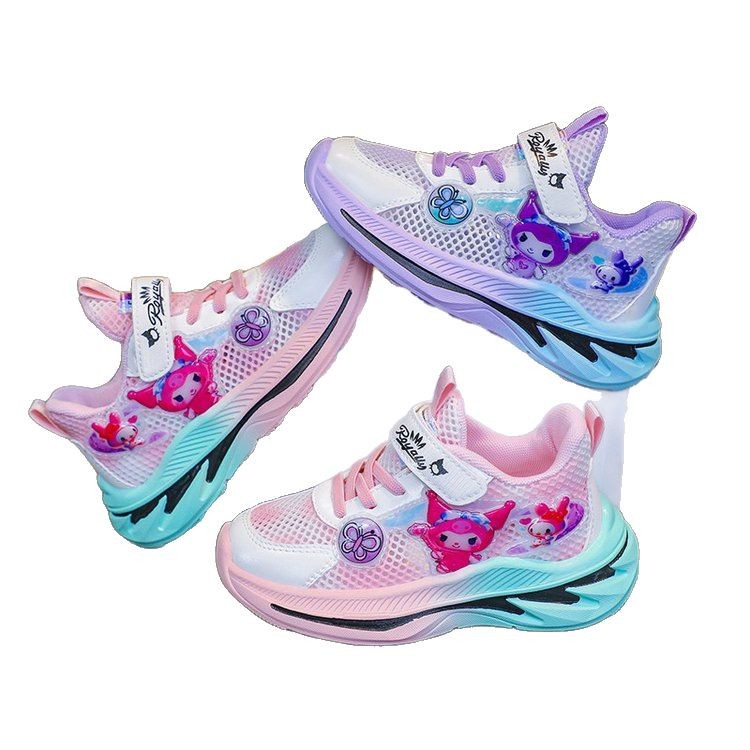New Kuromi 2025 mesh breathable children's sports shoes for small and medium-sized children, thin and fashionable versatile running shoes for girls New Kuromi 2025 mesh breathable children's sports shoes for small and medium-sized children, thin and fashionable versatile running shoes for girls