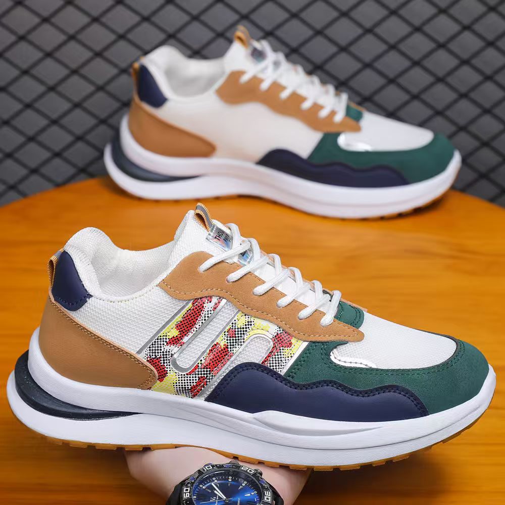 Cross border foreign trade wholesale four season mesh breathable men's shoes, sports and leisure shoes, lace up student trend plus size men's shoes