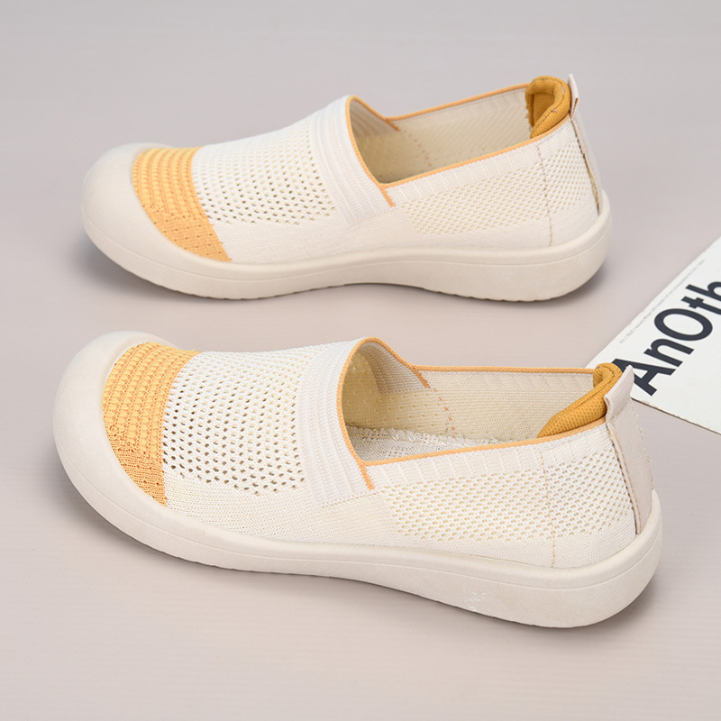 2025 New Women's Shoes Summer Breathable and Comfortable Casual Shoes Soft soled Non tiring Feet Mom's Shoes Shallow Mouth Mesh Cloth Shoes for Women