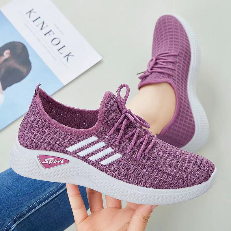Sports shoes, women's casual breathable running shoes, new spring and autumn low top casual shoes, women's cloth shoes, lightweight white shoes