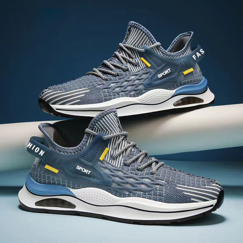 New Cross border Men's Shoes 2022 Autumn Low cut Running Sneakers Fly woven Breathable Mesh Casual Shoes Foreign Trade Wholesale