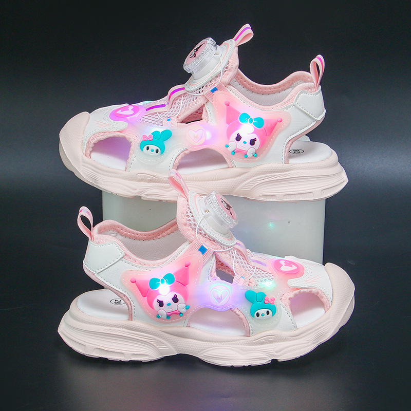 Bright Girl's Headbag Sandals 2024 Summer New Style Girls' Middle and Small Children's Baby Sandals Super Soft for Elementary School Students Bright Girl's Headbag Sandals 2024 Summer New Style Girls' Middle and Small Children's Baby Sandals Super Soft for Elementary School Students