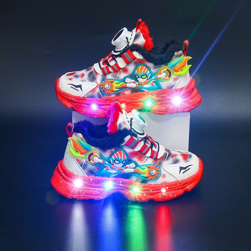 Bright Children's Sports Shoes 2024 Autumn/Winter New Collection with Velvet Warmth for Boys, Soft Bottom Versatile for Middle and Small Children Bright Children's Sports Shoes 2024 Autumn/Winter New Collection with Velvet Warmth for Boys, Soft Bottom Versatile for Middle and Small Children