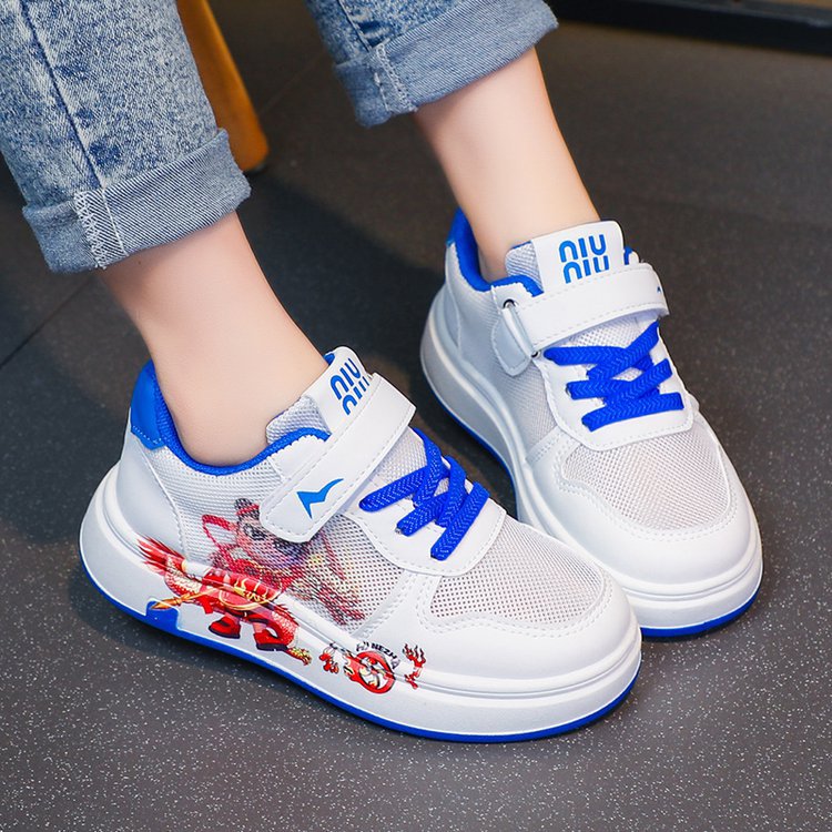 Nezha Little White Shoes 2025 Summer New Mesh Breathable Children's Sports Shoes for Boys and Girls Soft Bottom Versatile Board Shoes Nezha Little White Shoes 2025 Summer New Mesh Breathable Children's Sports Shoes for Boys and Girls Soft Bottom Versatile Board Shoes
