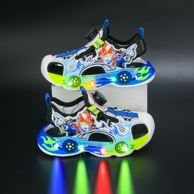 Children's Headline Sandals with Lights 2025 Summer New Style Boys' Shoes Little Boys' Middle and Primary School Sandals Children's Headline Sandals with Lights 2025 Summer New Style Boys' Shoes Little Boys' Middle and Primary School Sandals