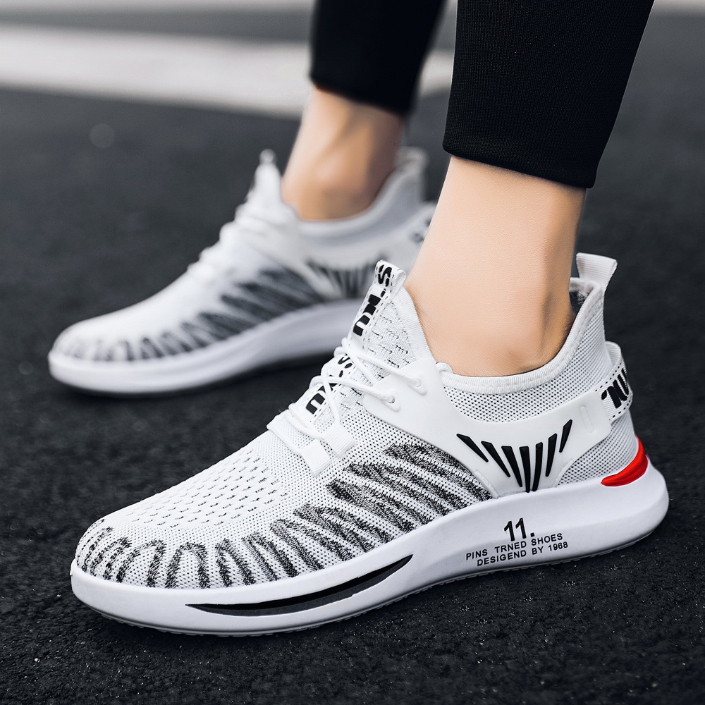 2024 Spring Leather Shoes New Flyknit Breathable Coconut Men's Shoes Men's Running Shoes Mesh Sports and Leisure Shoes