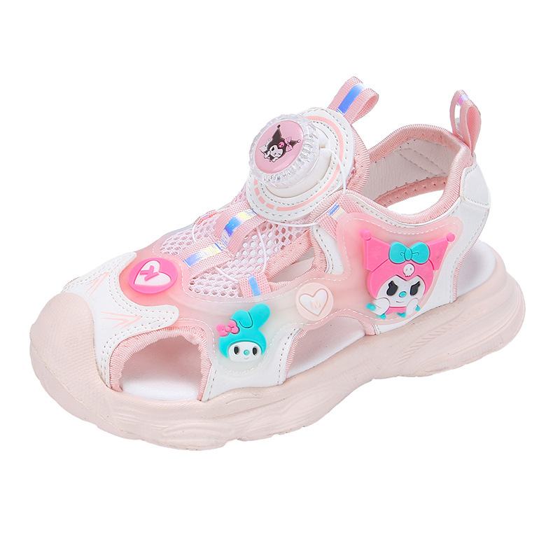Bright Girl's Headbag Sandals 2024 Summer New Style Girls' Middle and Small Children's Baby Sandals Super Soft for Elementary School Students Bright Girl's Headbag Sandals 2024 Summer New Style Girls' Middle and Small Children's Baby Sandals Super Soft for Elementary School Students