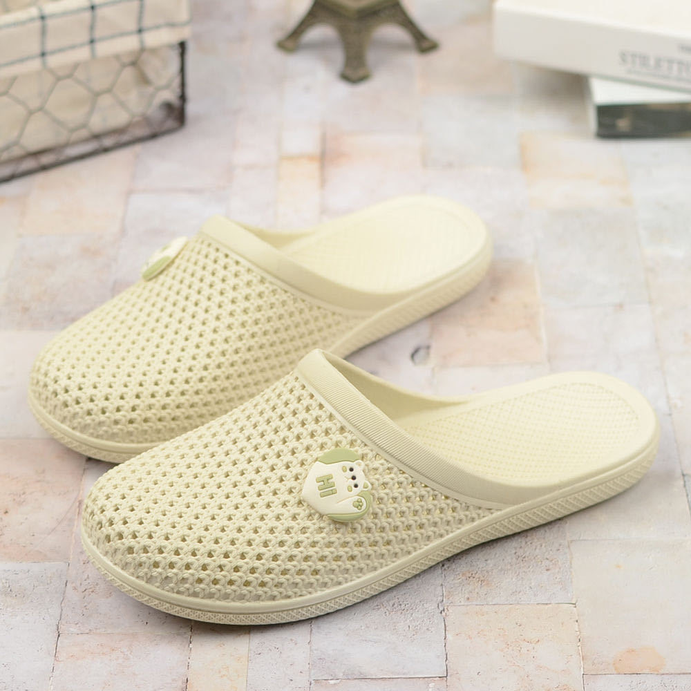 Summer New Flat Bottom Baotou Slippers for Women, Soft Bottom, Non slip, Indoor Bathroom, Beach, Casual Outerwear, Hollow out, Dragging Summer New Flat Bottom Baotou Slippers for Women, Soft Bottom, Non slip, Indoor Bathroom, Beach, Casual Outerwear, Hollow out, Dragging