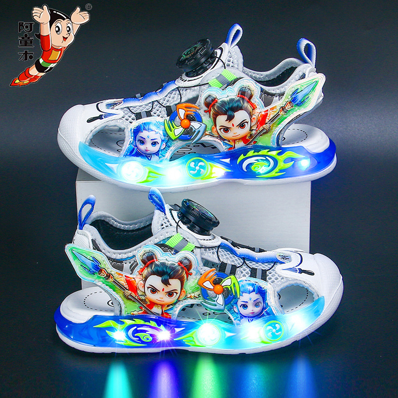 Nezha Children's Headline Sandals with Light 2025 Summer New Style Children's Beach Shoes Small and Medium Boys' Baby Sandals Nezha Children's Headline Sandals with Light 2025 Summer New Style Children's Beach Shoes Small and Medium Boys' Baby Sandals