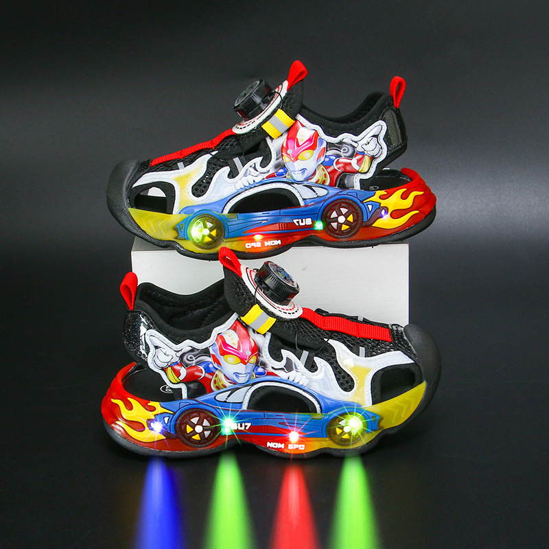 Children's Headline Sandals with Lights 2025 Summer New Style Boys' Shoes Little Boys' Middle and Primary School Sandals Children's Headline Sandals with Lights 2025 Summer New Style Boys' Shoes Little Boys' Middle and Primary School Sandals