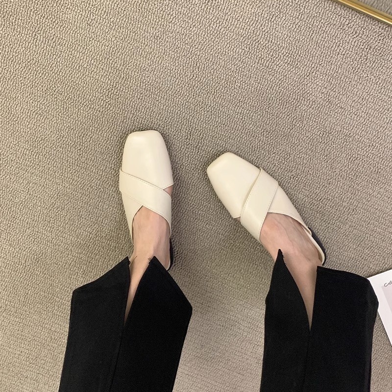 Baotou Half Slippers for Women's Summer Outerwear 2025 New Retro French M ü ller Luxury Soft Bottom Cool Drag Baotou Half Slippers for Women's Summer Outerwear 2025 New Retro French M ü ller Luxury Soft Bottom Cool Drag