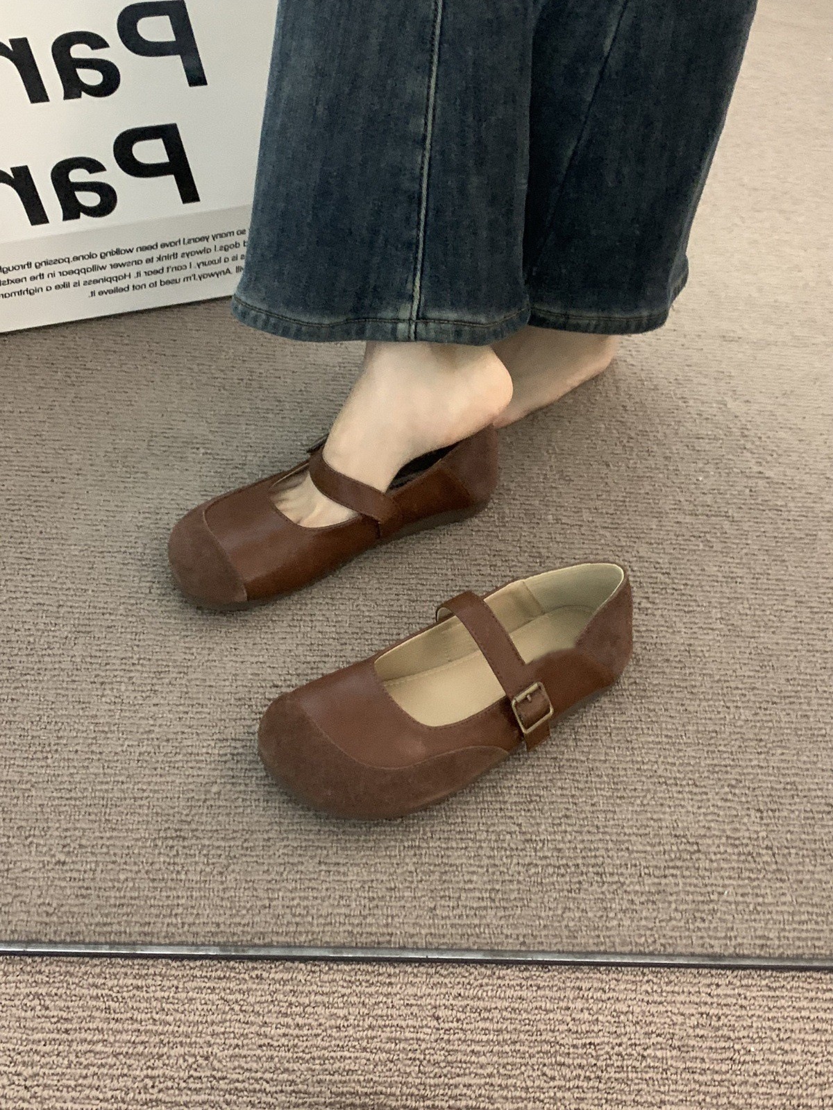 French milk camel round head frosted ballet Boken shoes for women wearing summer soft soled fairy Mary Jane single shoes French milk camel round head frosted ballet Boken shoes for women wearing summer soft soled fairy Mary Jane single shoes