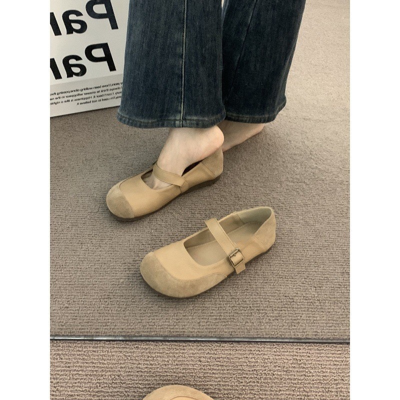 French milk camel round head frosted ballet Boken shoes for women wearing summer soft soled fairy Mary Jane single shoes French milk camel round head frosted ballet Boken shoes for women wearing summer soft soled fairy Mary Jane single shoes